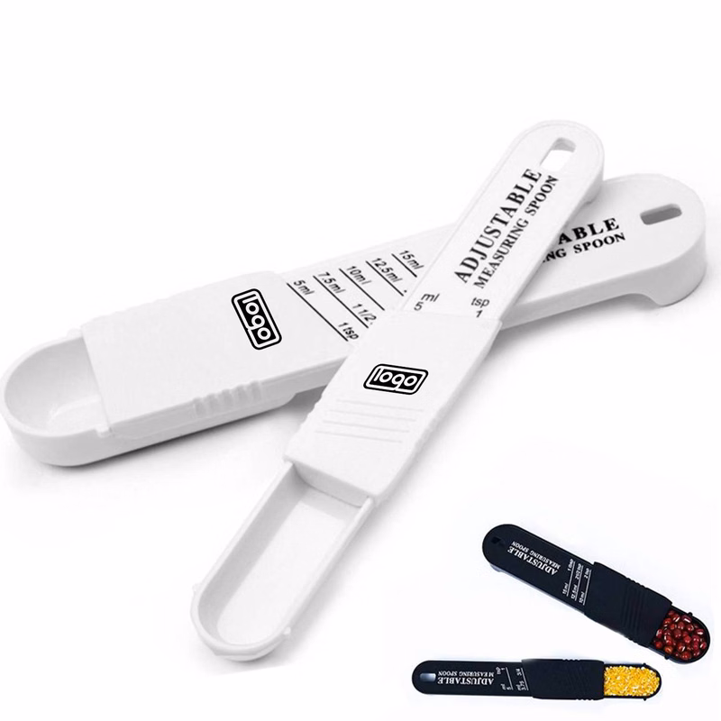 2pcs Adjustable Plastic Measuring Spoon Kitchen