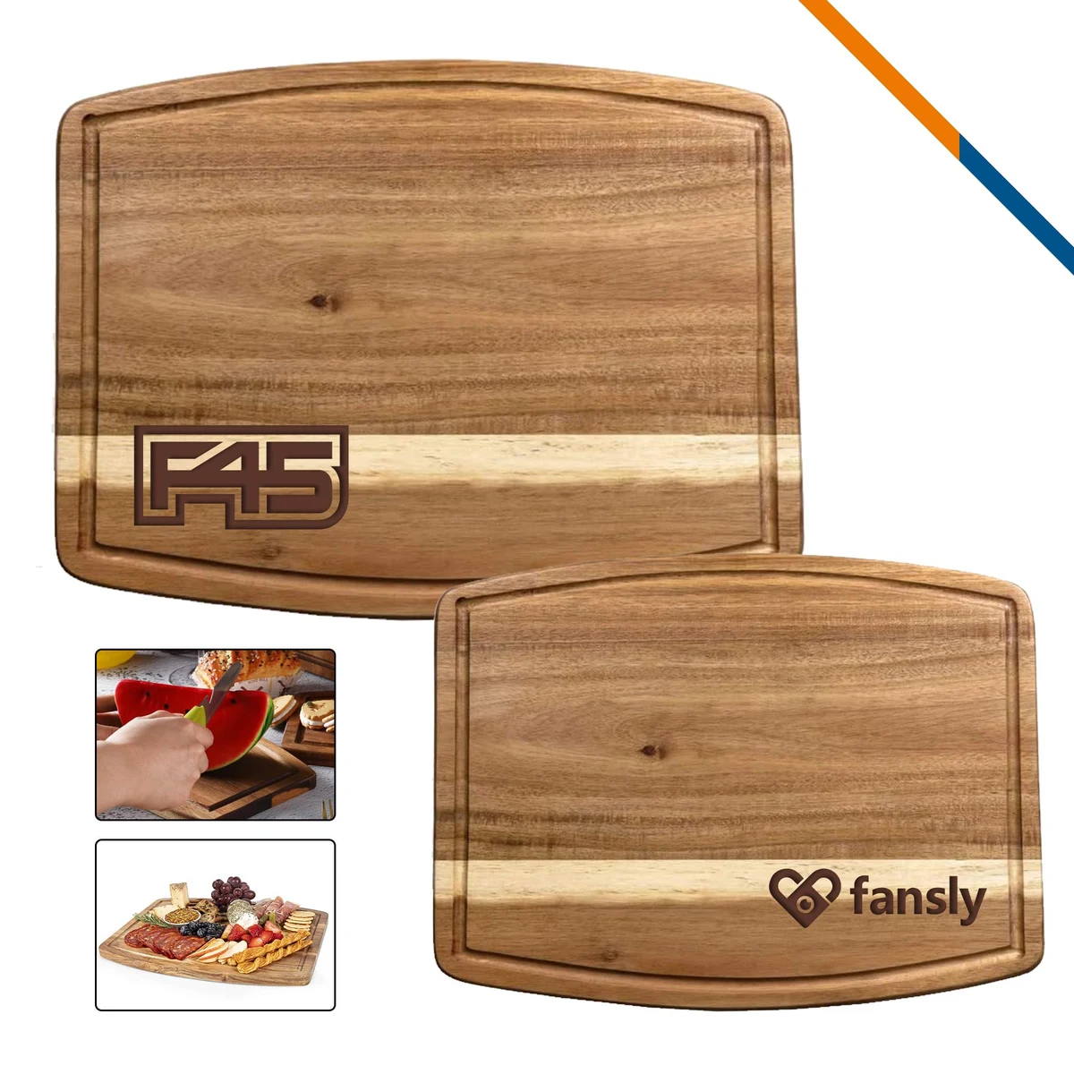 Lauretta Acacia Wood Curve Shape Cutting Board 1