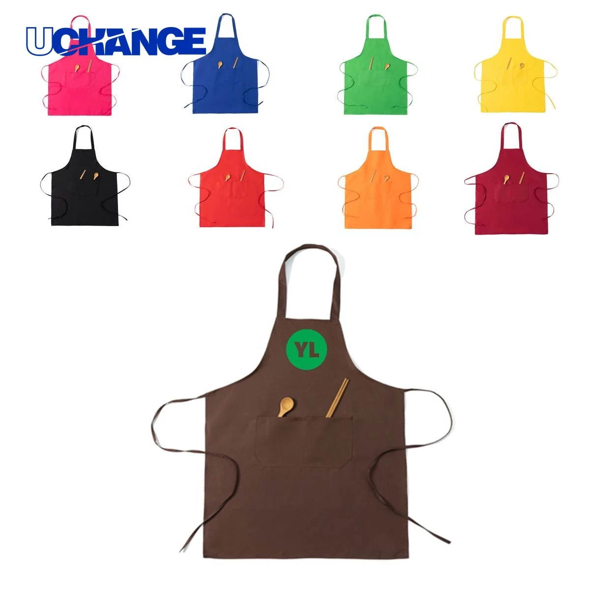 Hanging Neck Apron with Two Pockets Protective Wear 1