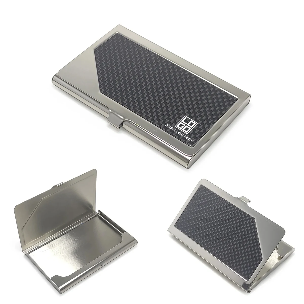 Stainless Steel PU Leather Business Card Holder MOQ10pcs 1