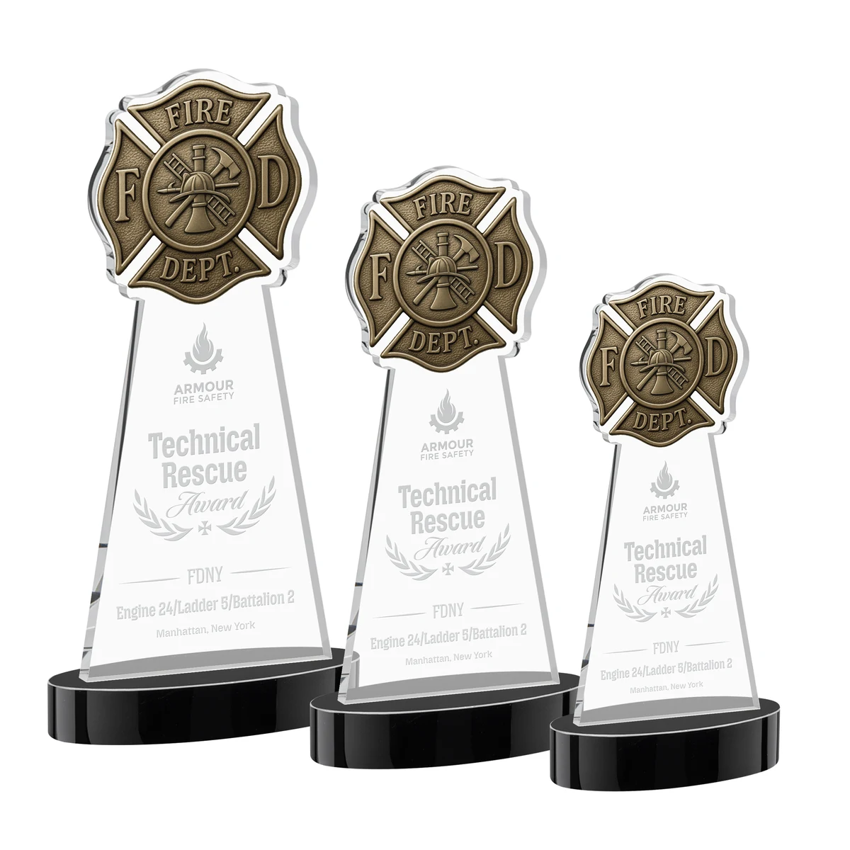 Fire Dept Award on Alberton Base - Black 1