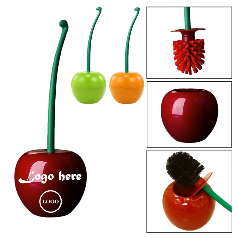 Creative Cherry Shaped Toilet Brush Set With Long Handle