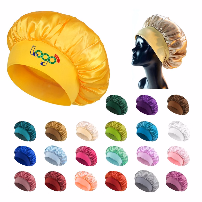 Wide Elastic Band Polyester Hair Care Sleep Cap