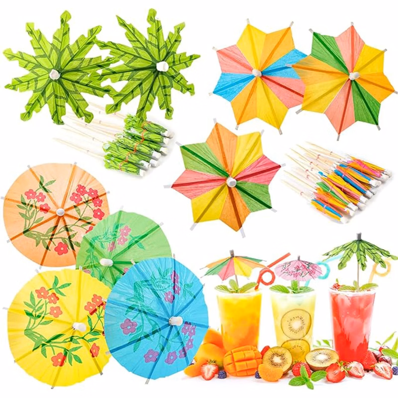 Customizable Cocktail Umbrella Picks - 4" Length