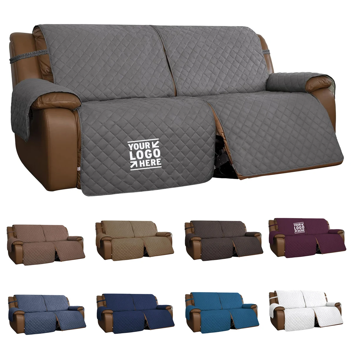 Oversized 2 Seater Loveseat Reversible Couch Double Recliner Split Sofa Cover 1
