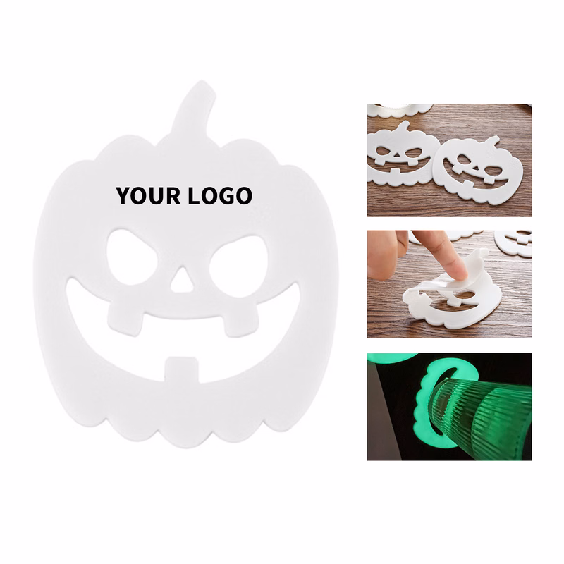 PVC Glow Effect Pumpkin Coaster 4.09" Length X 3.94" Width X 0.16" Height