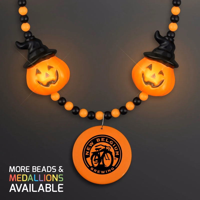 LED Hocus Pocus Pumpkins Beads with Medallion