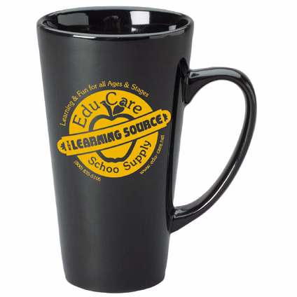 16 oz. Black Cafe Latte -Gloss Exterior Mug