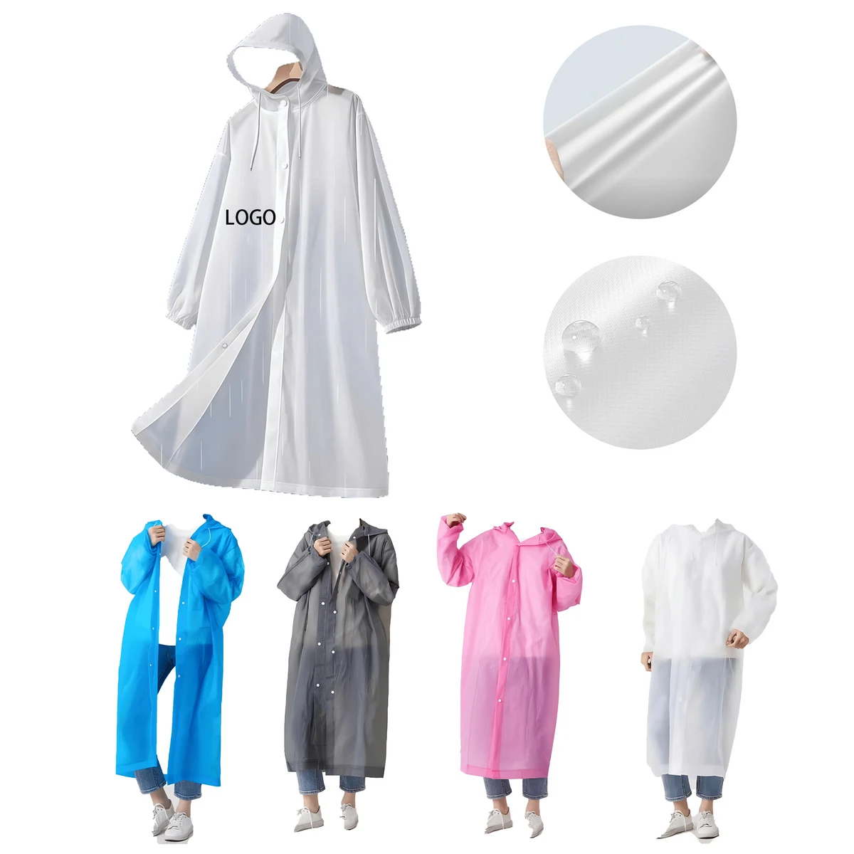 MOQ 10 Disposable EVA Raincoat 1