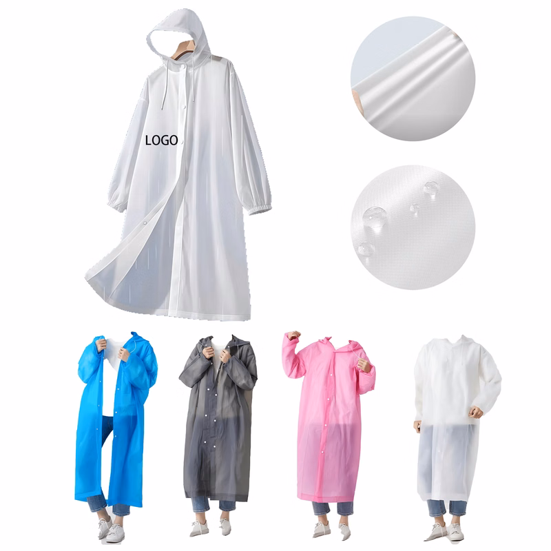 MOQ 10 Disposable EVA Raincoat