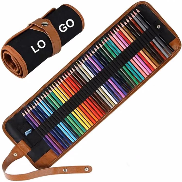 50 Colored Pencils Roll Kit
