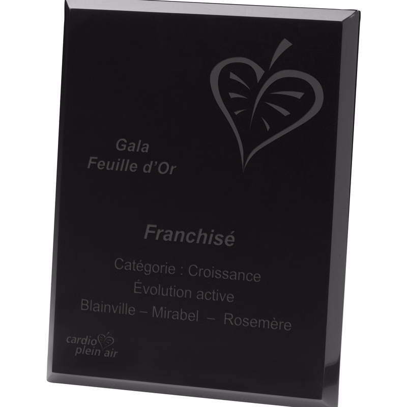 Black Radiant Plaques 3/8" Acrylic (8"x 10") Laser Engraved