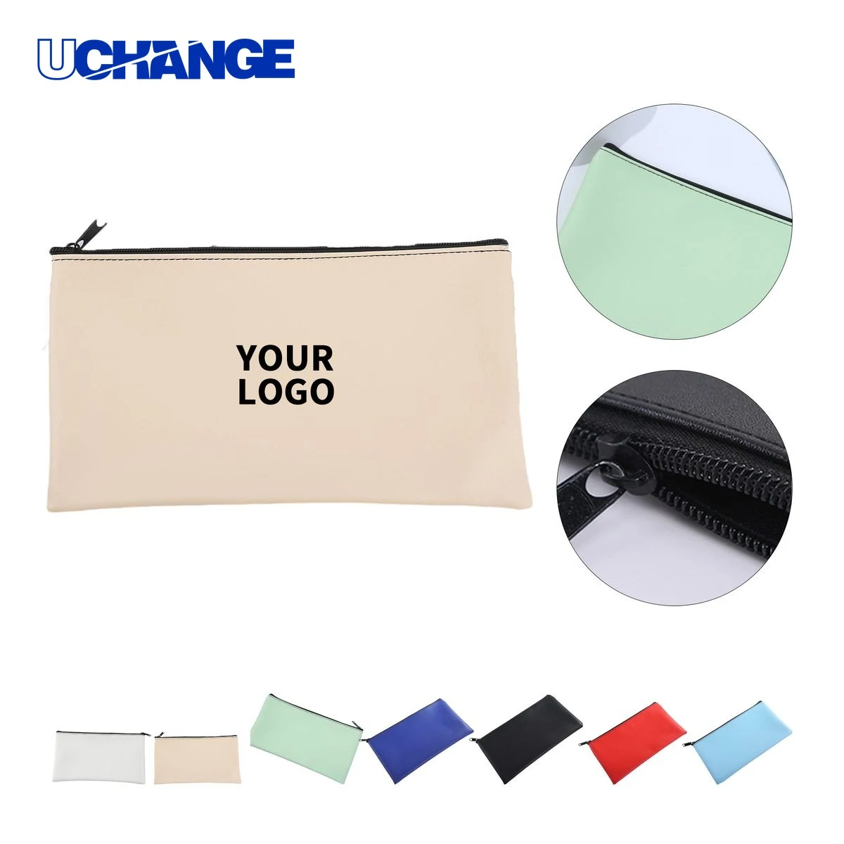 Faux Leather Bank Deposit Bag Organizer with Zipper 1