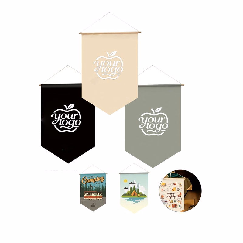 Customizable 300D Oxford Pentagonal Flag Set, Outdoor Camping Hanging Banner for Party Festival Dec
