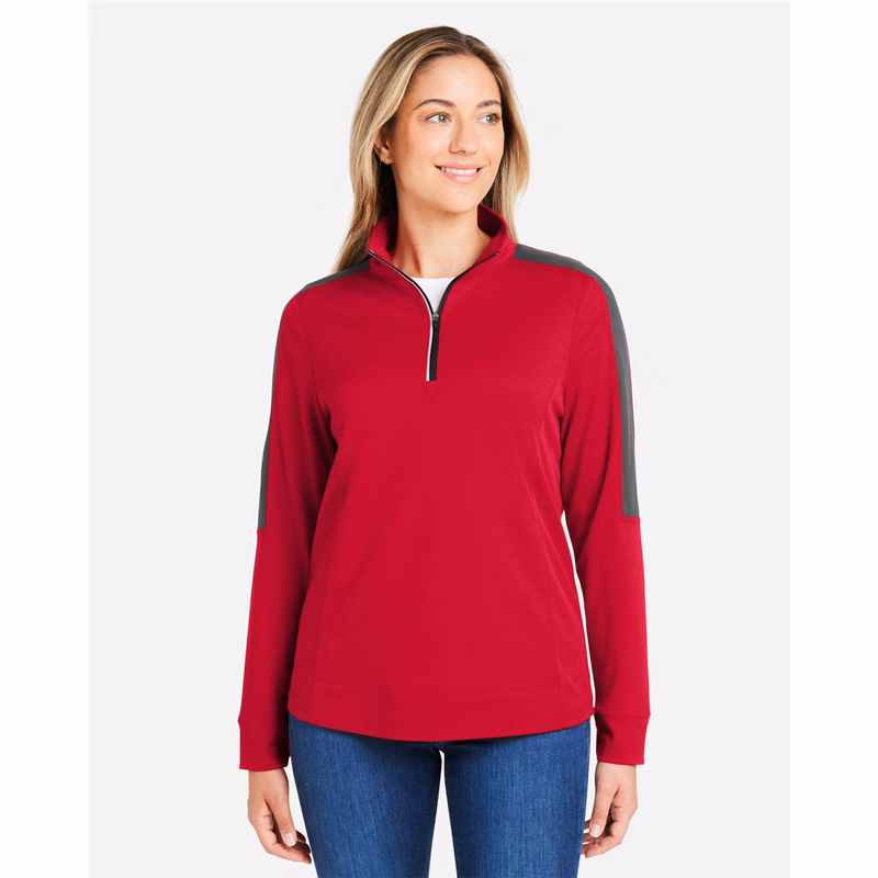 Women's Market Snag Protect Mesh Colorblock Quarter-Zip Pullover - CE404W