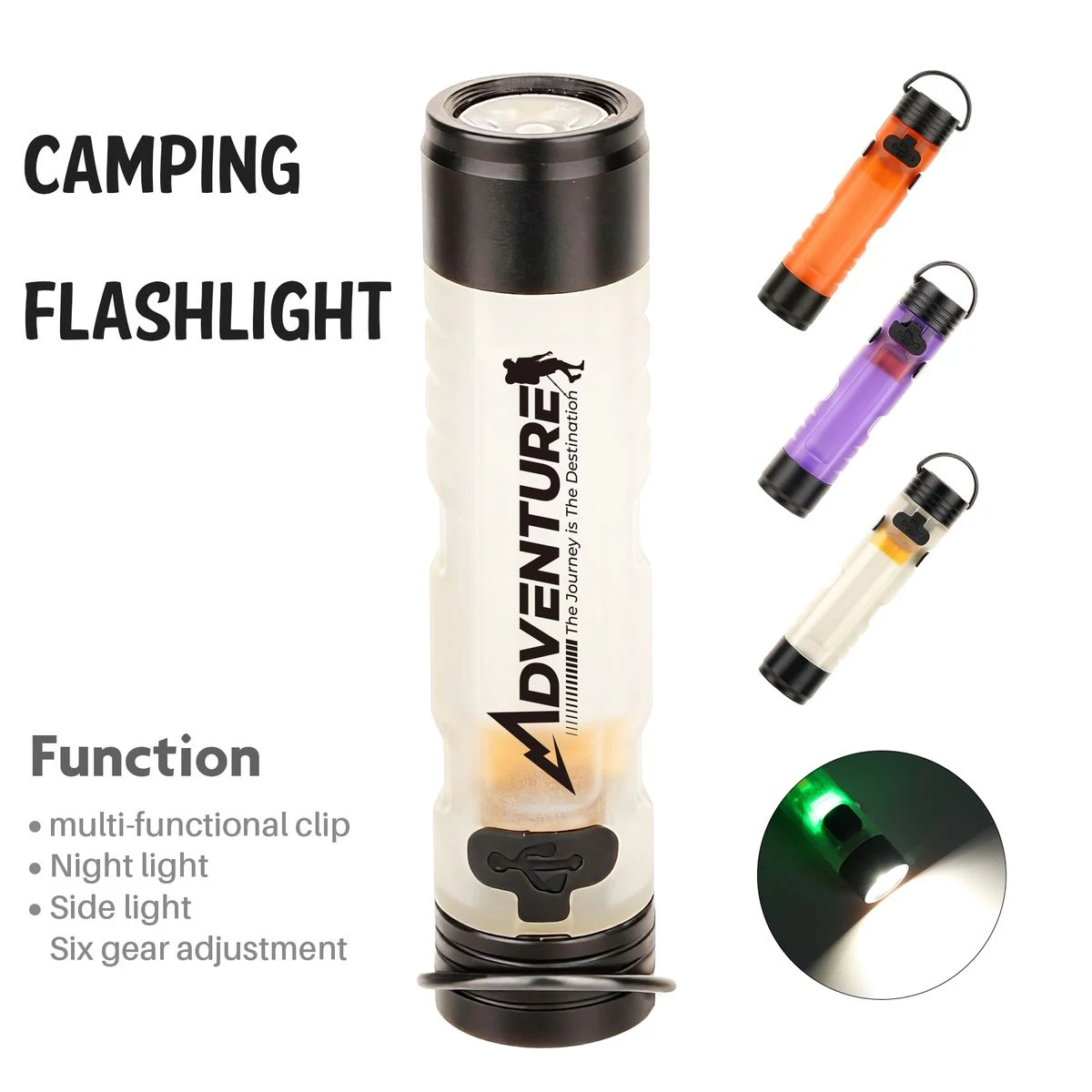 Functional Camping Flashlight Key Chain 1