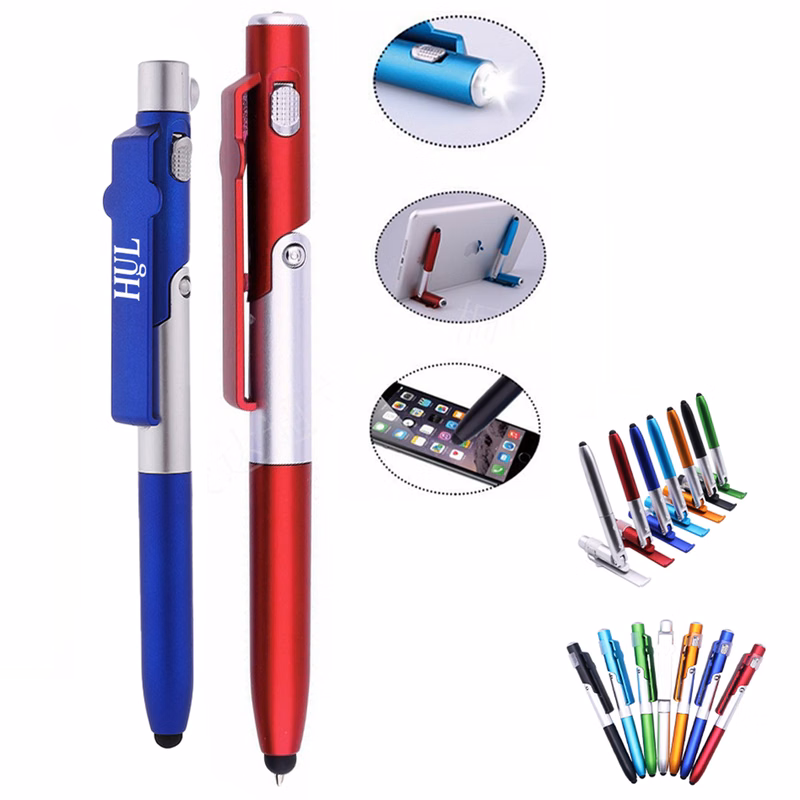 4 In 1 LED Folding Ballpoint Pen Phone Stand Holder