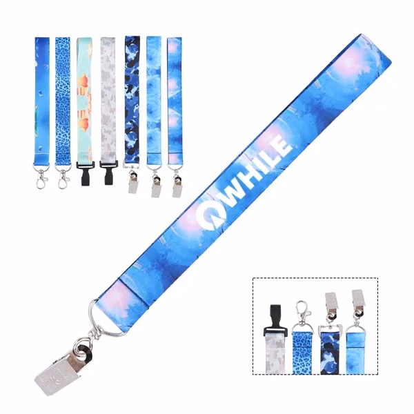 Custom 7.2" Wrist Lanyard with Full-Color Print — Event ID Badge Keychain
