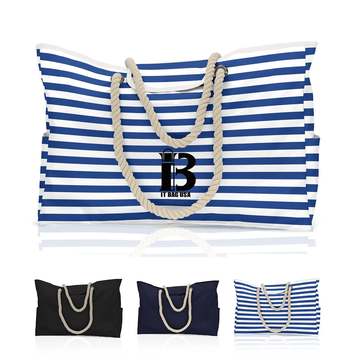 Canvas Beach Shoulder Tote Bag, custom tote bag with logo imprint 1