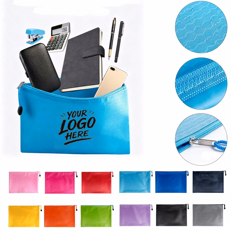 A4 Ball Pattern Canvas File Storage Zipper Bag