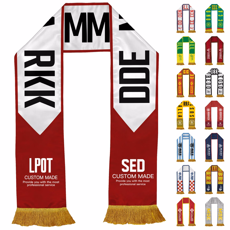Premium 140gsm Glossy Satin Fan Scarf With Tassel Fringe