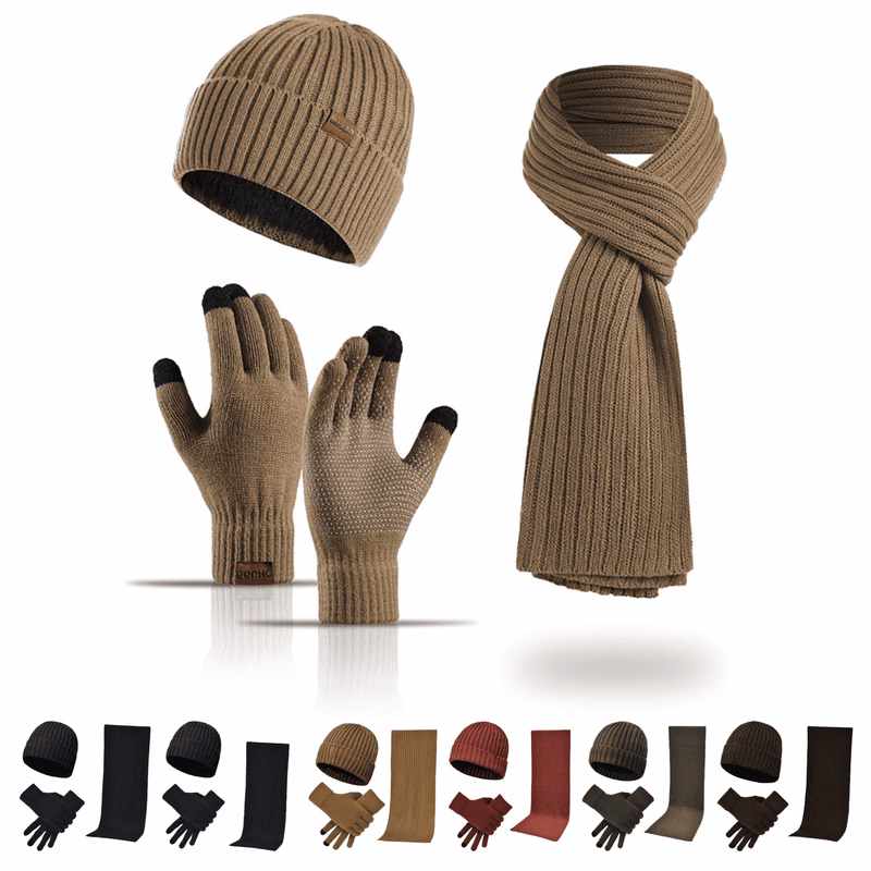 Cozy Beanie Scarf And Touchscreen Gloves Set