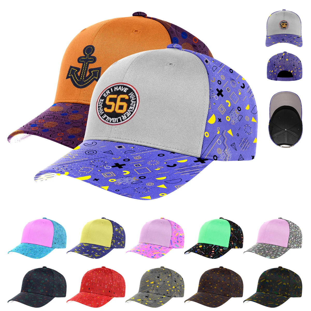 Two Tone 6 Panel Baseball Cap 1