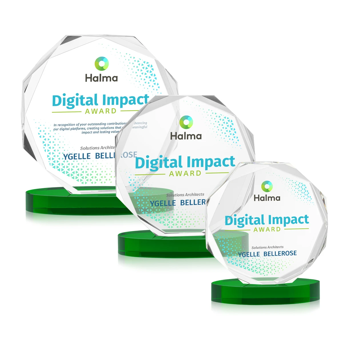 Acadian VividPrint™ Award on Alberton Base - Green 1