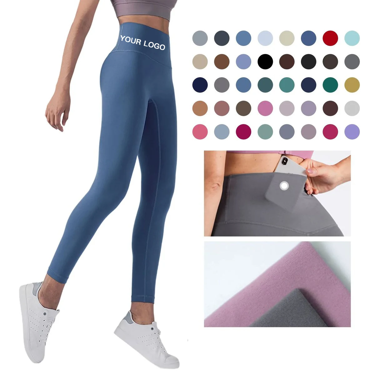 Stretch Yoga Leggings with Side Pockets 1