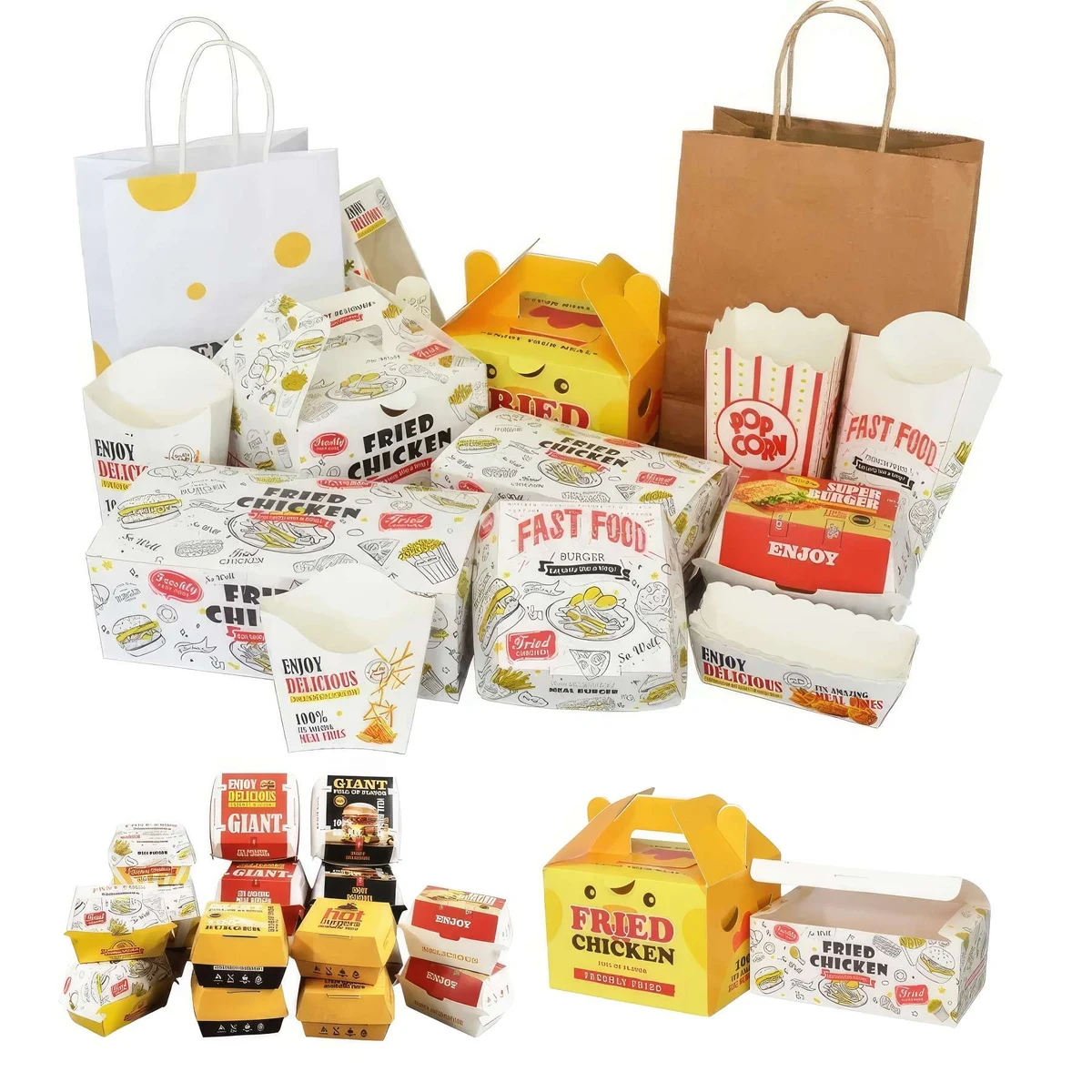 Custom Printed Fast Food Takeout Packaging Paper Boxes 1