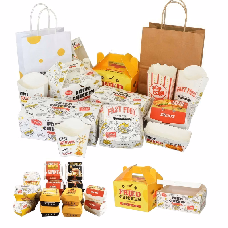 Custom Printed Fast Food Takeout Packaging Paper Boxes