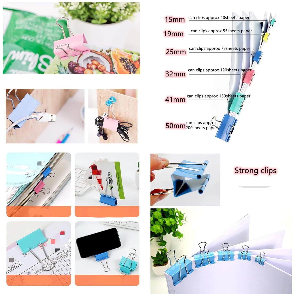 40pcs 19mm/0.75inch Binder Clips 1