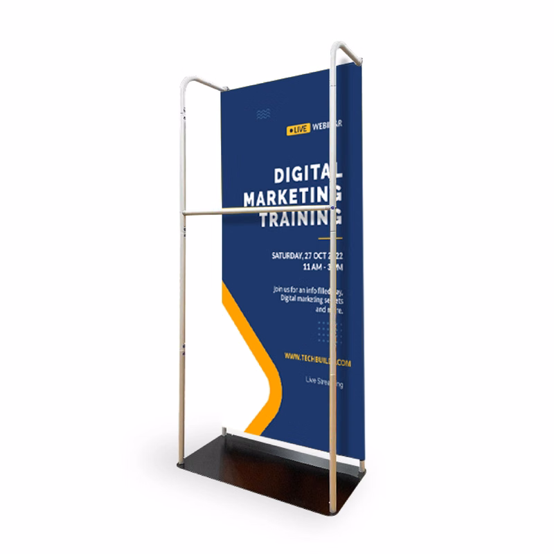 Tension Fabric Stand With Hanging Rail