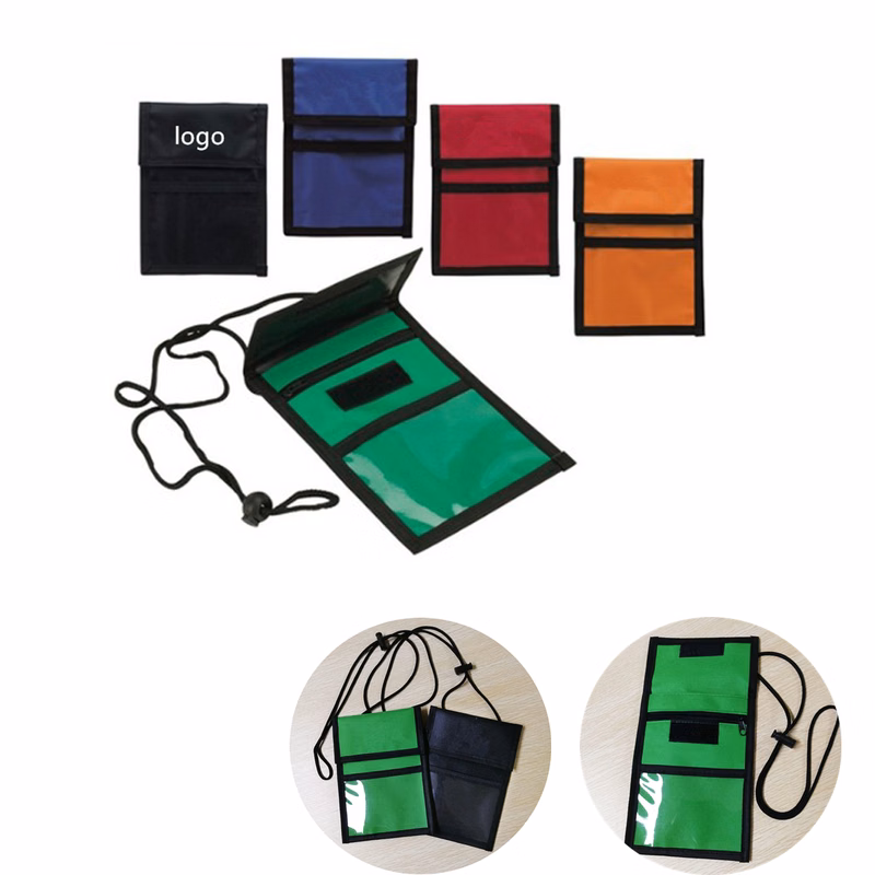 Zipper ID Card Holder Hook Loop Patch Badge Holder