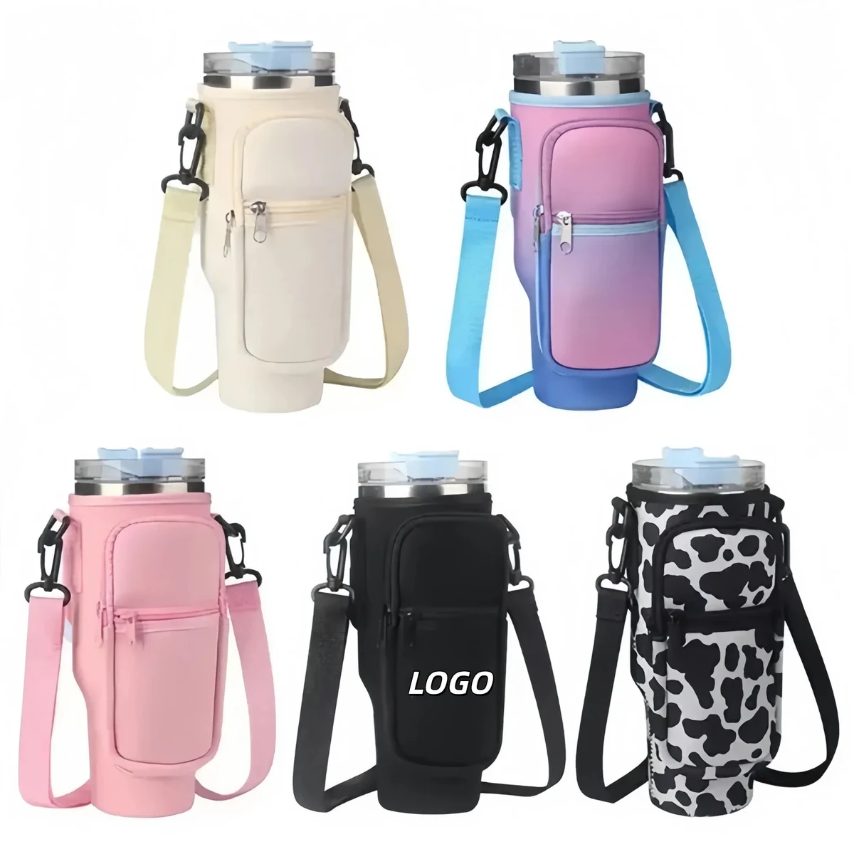 Neoprene Cup Sleeve With Strap And Pocket 1
