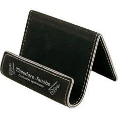 Custom Laser Black Leatherette Holder 1