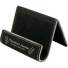 Custom Laser Black Leatherette Holder
