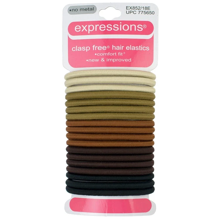 Hair Ties - Natural Colors Comfort Fit 18 Pack 1