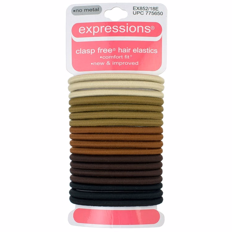 Hair Ties - Natural Colors Comfort Fit 18 Pack