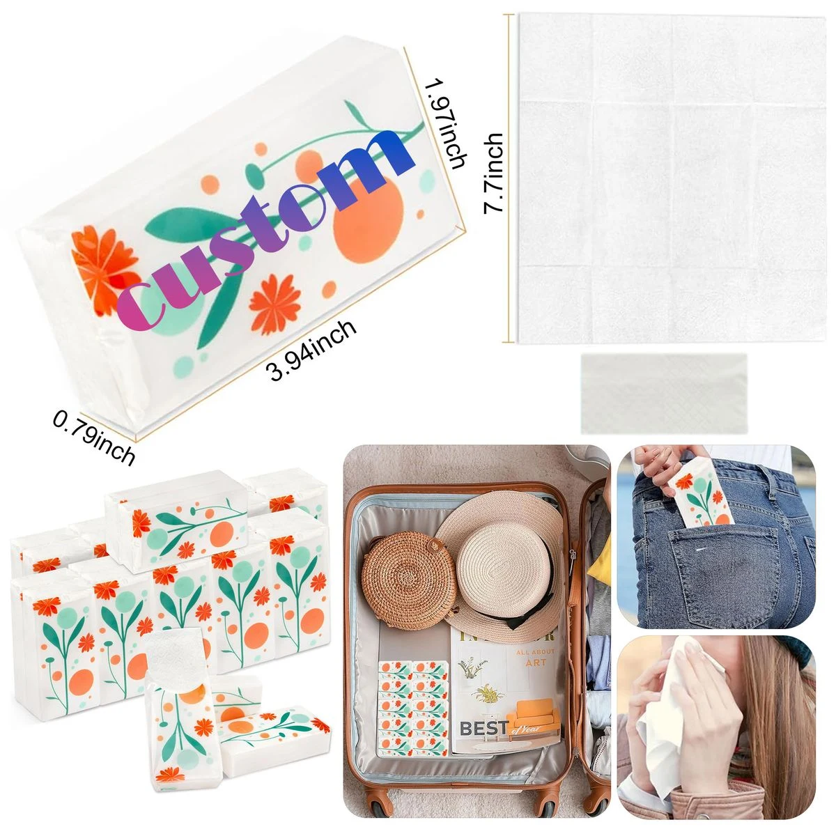 10 Piece Travel Mini Pocket Tissue Pack 1