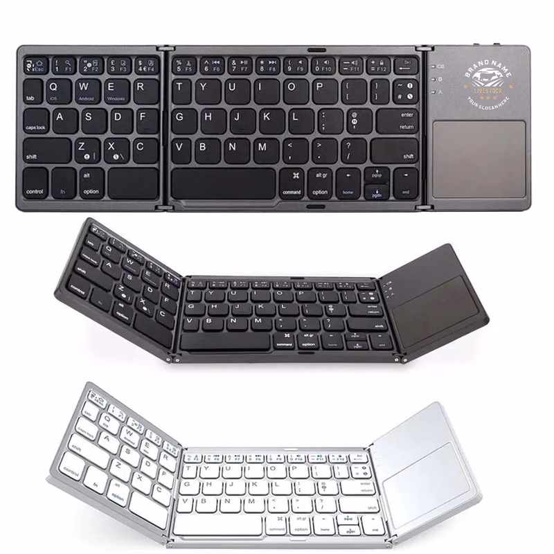Foldable Bluetooth Keyboard with Touchpad Rechargeable