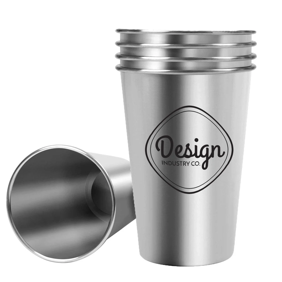 Pint Stainless Steel Cup Rolled Lip 1