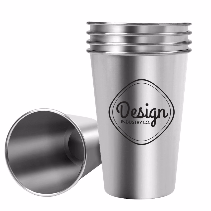 Pint Stainless Steel Cup Rolled Lip