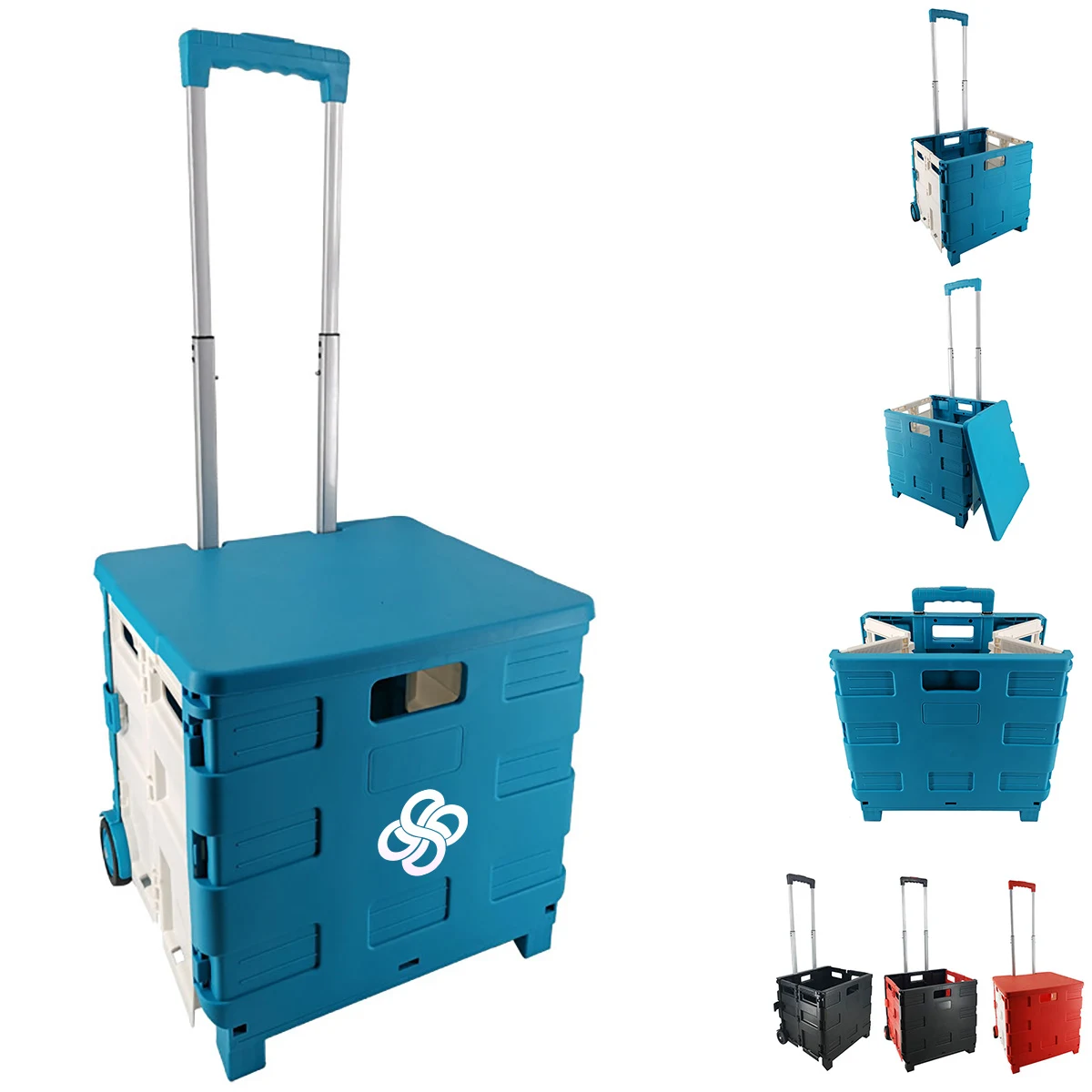 45L Folding Shopping Cart with Lid 1