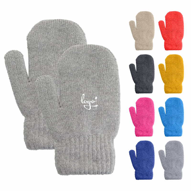 Winter Knit Mittens Gloves With Thermal Fleece Lining