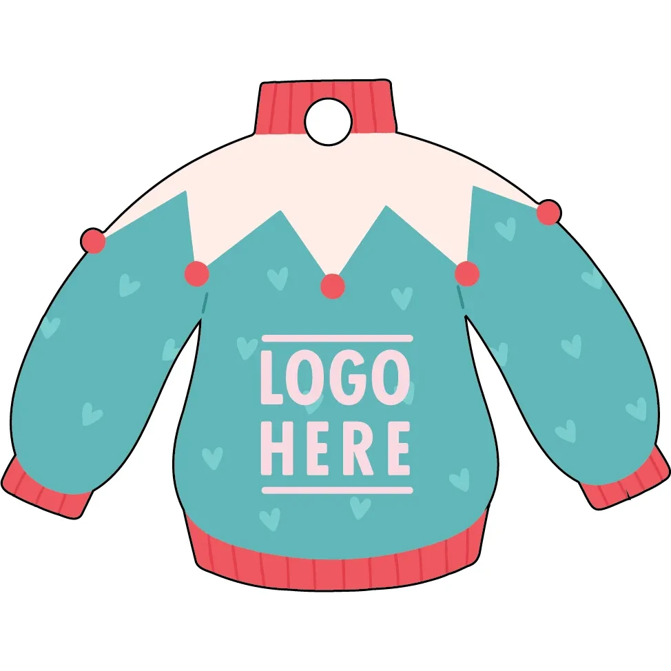 1/4" Recycled Wood Ornaments-Blue Sweater 1