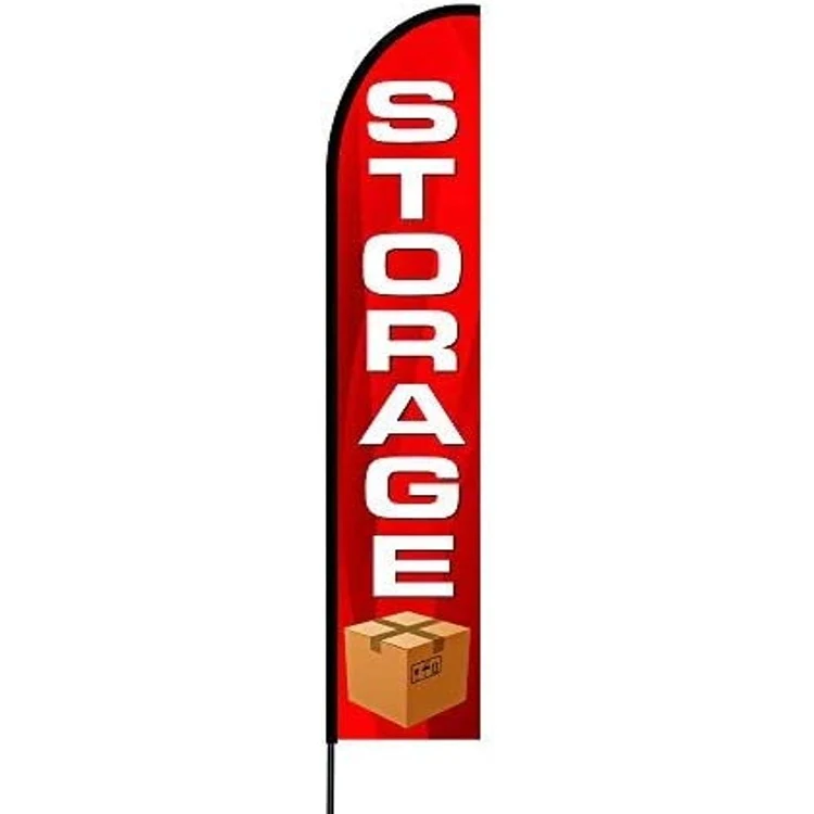 Storage (Red) Flag Kit 15' Feet Feather Flag Sign Outdoor Banner 1