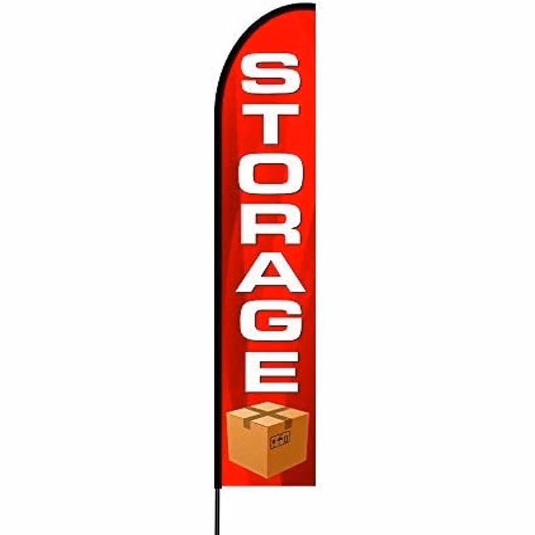 Storage (Red) Flag Kit 15' Feet Feather Flag Sign Outdoor Banner