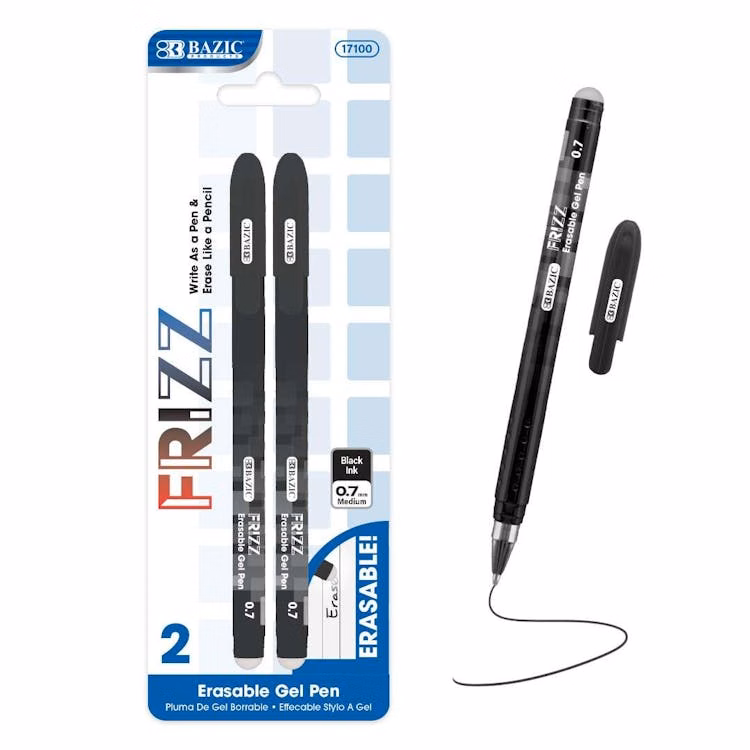 Erasable Gel Pens - Black 2 Pack