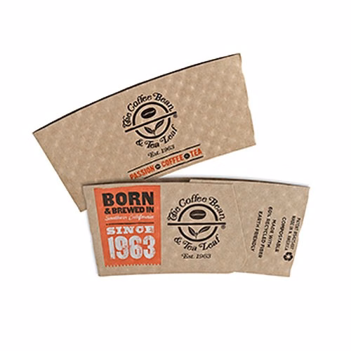 Large Kraft "ECONO" Hot Cup Sleeves - Flexographic printed